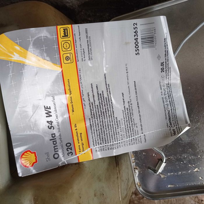 Olej Przekładniowy Syntetyczny SHELL OMALA S4 WE 320 15 L
