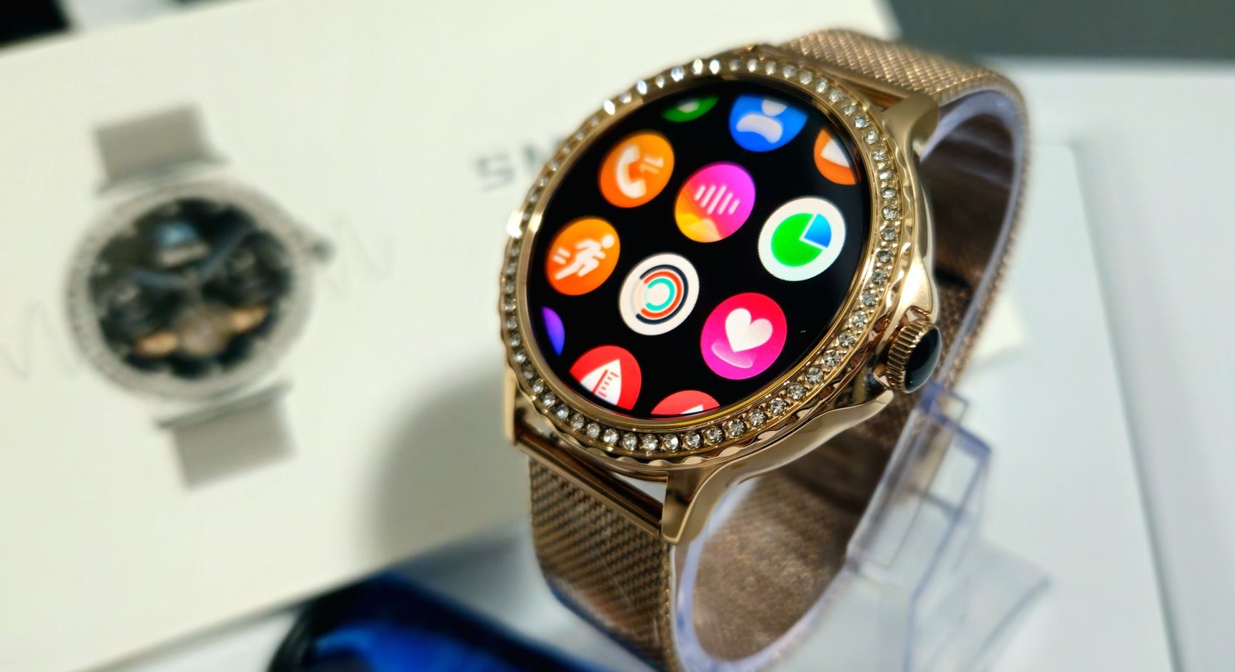 Smartwatch damski złoty bransoleta pasek