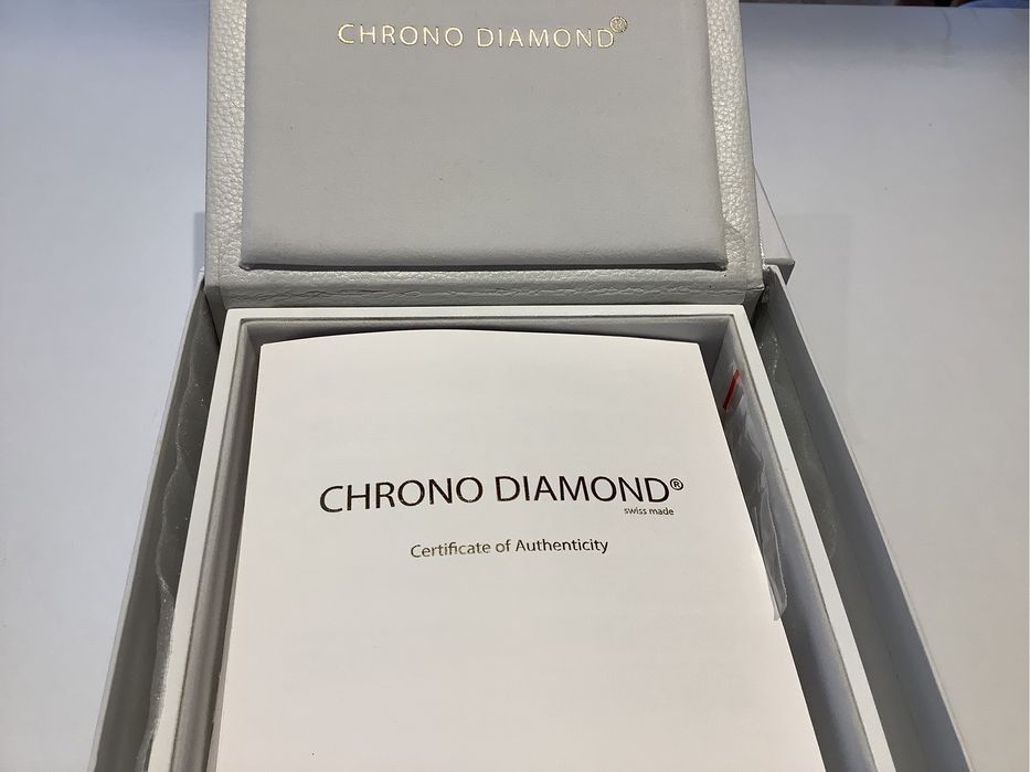 Damski szwajcarski zegarek Chrono Diamond z certyfikatem