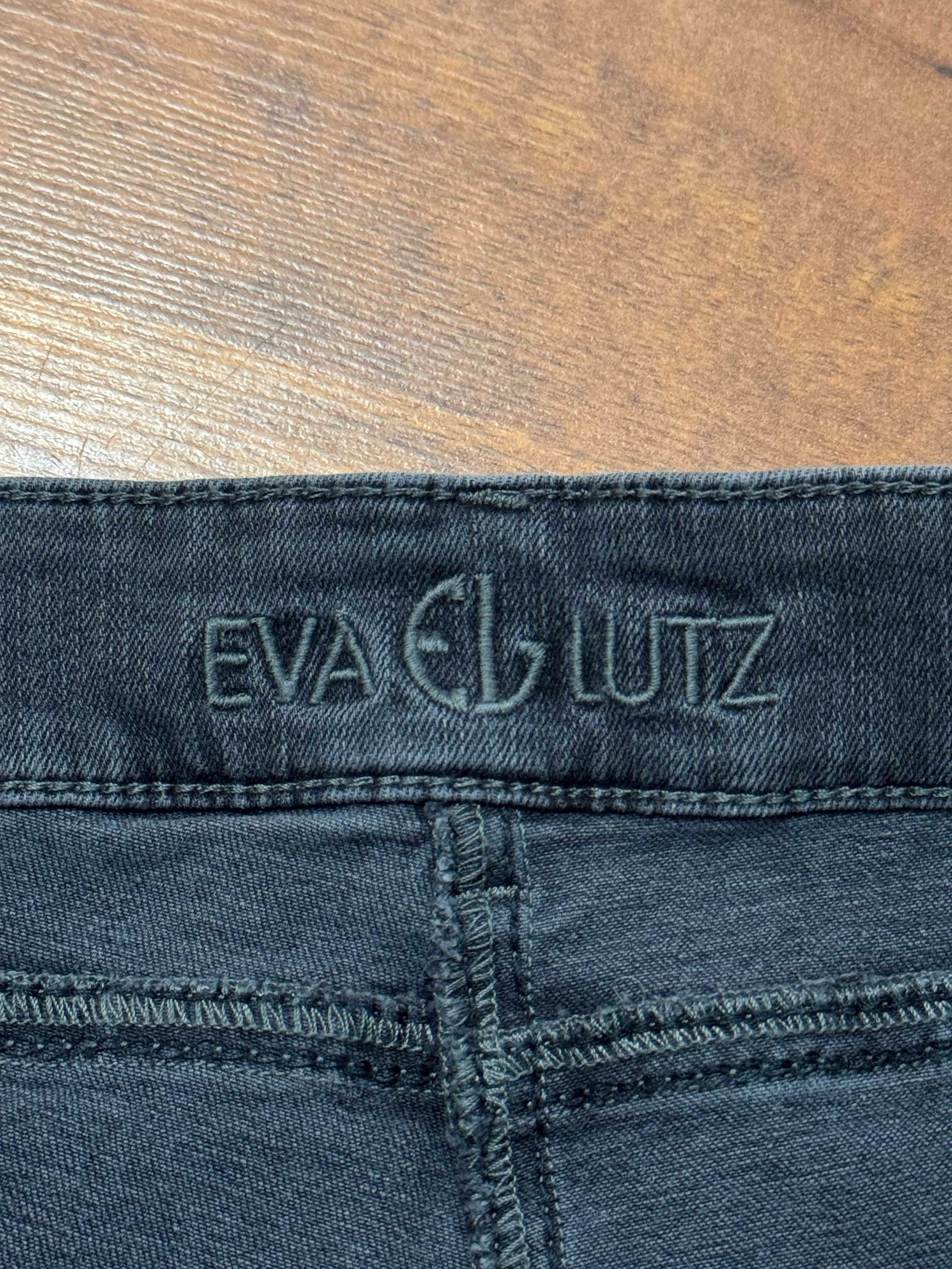 Spodnie jeansowe z lampasami jeansy grafitowe skinny Eva Lutz 40 L
