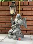 Bardzo stara,duża,cynowa figura anioła!