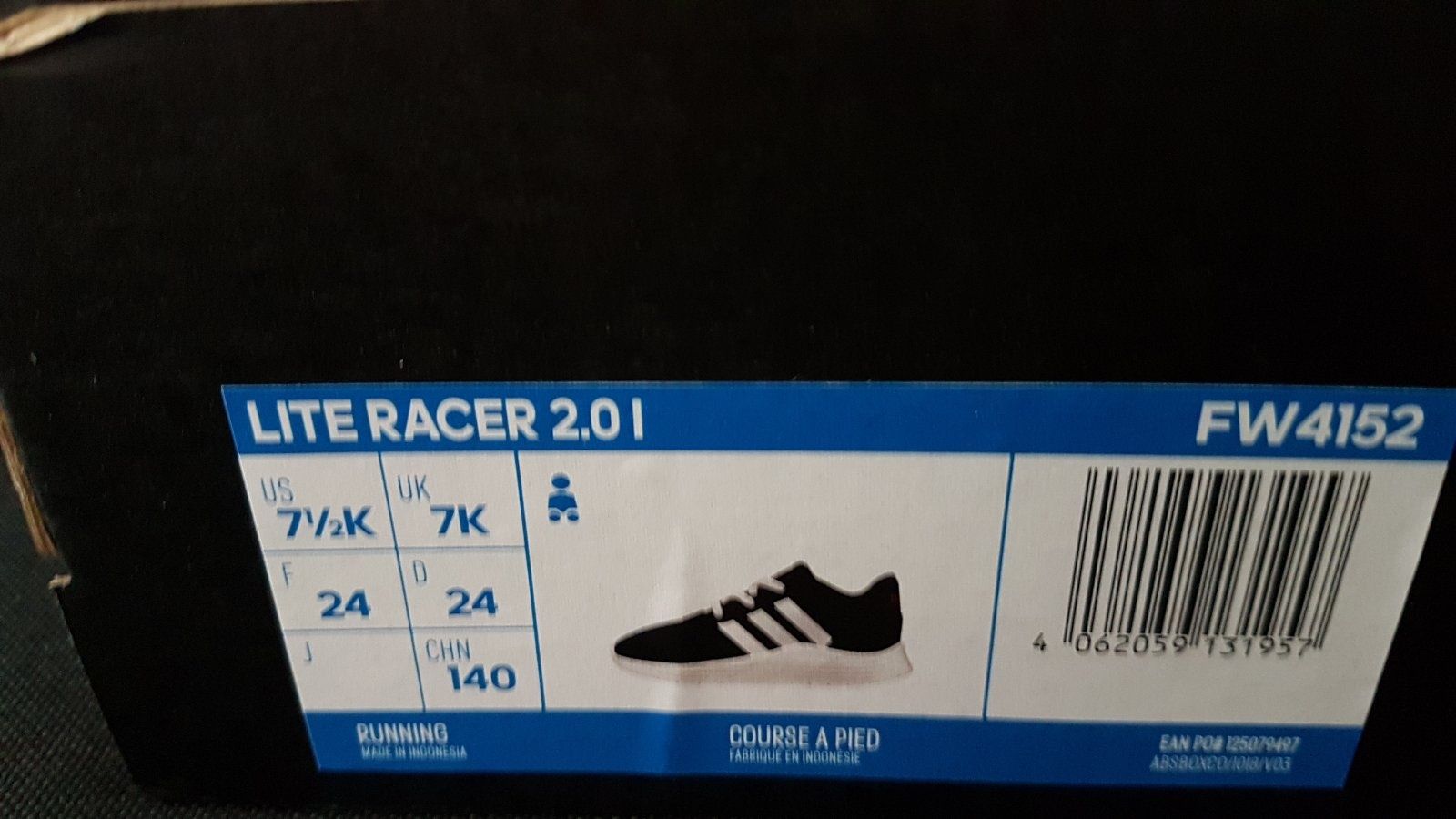 Кроссовки Adidas Lite Racer2.0 24р,стелька 15,5см оригинал.