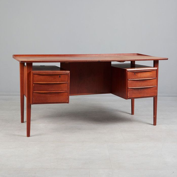 Biurko tekowe by Peter Løvig Nielsen Dania, 1960s vintage do renowacji