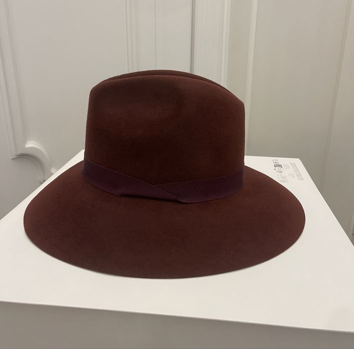 BURBERRY PRORSUM piękny filcowy kapelusz, burgundowy