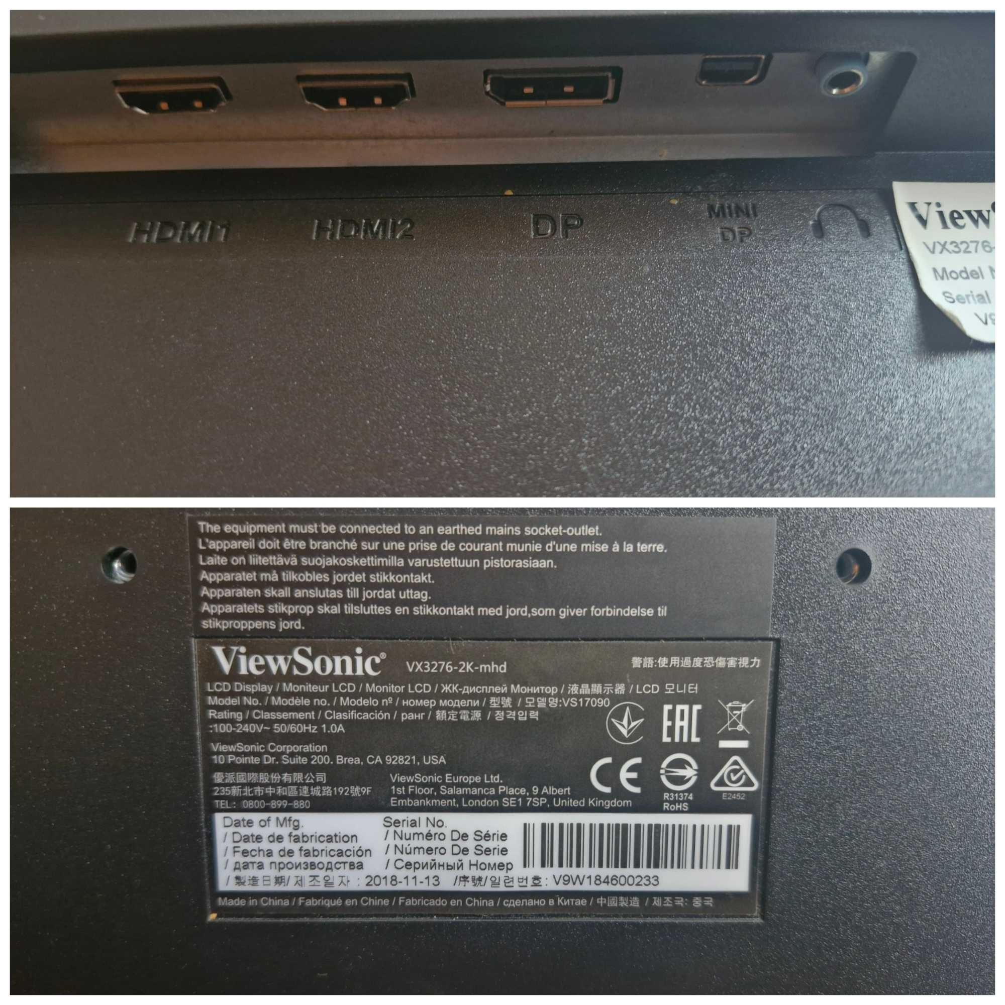 Монітор VIEWSONIC VX3276-2K-MHD-2 / "31.5"