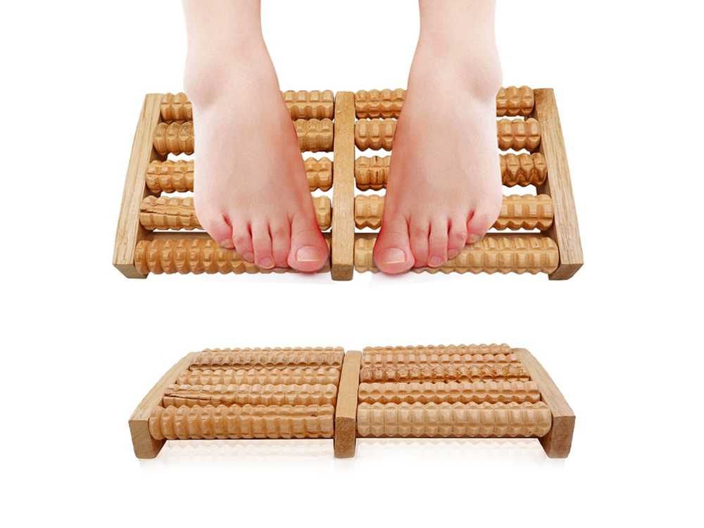 Masażer do STÓP DREWNIANY rolki wałki do Masażu SUPER ODPRĘŻENIE RELAX