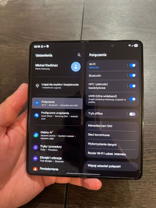 Samsung Galaxy z fold 5 12/256gb cały komplet jak nowy