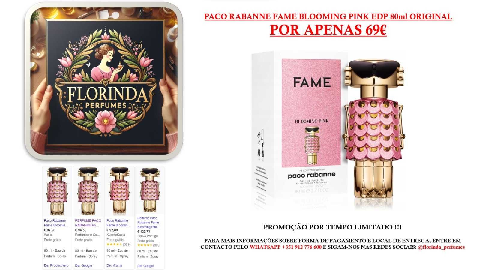 Perfume Paco Rabanne Fame Blooming Pink EDP 80ml Original