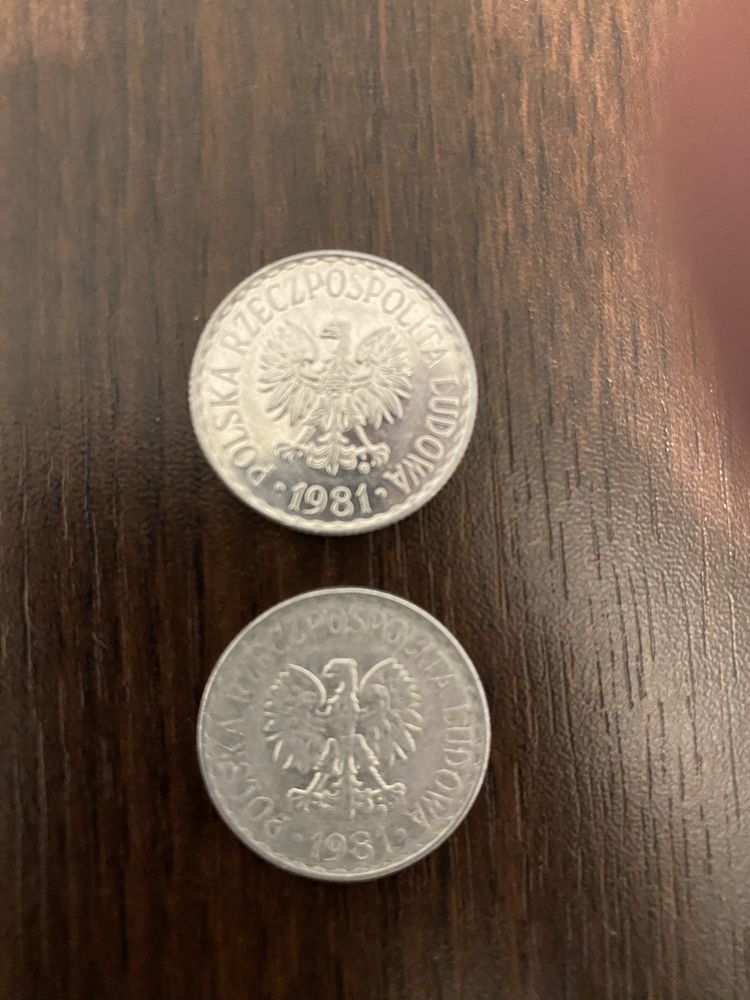 Moneta 1 zł. z 1981 r. 2 szt.