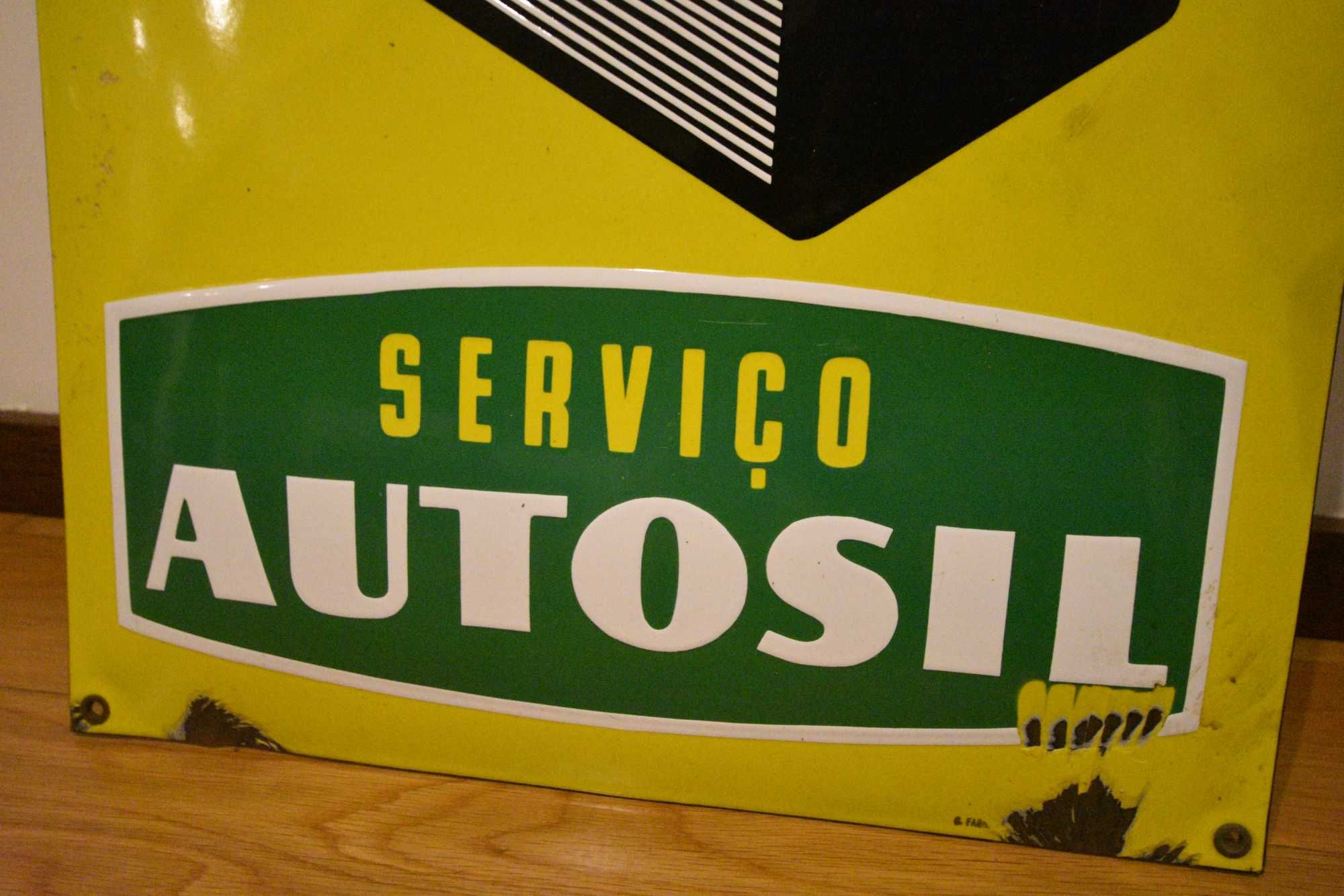 Placa Esmaltada Autosil Serviço - Chapa esmalte