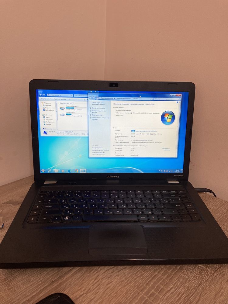 Ноутбук HP Compaq Presario CQ56 HDD 256 ГБ, ОЗУ 4 ГБ, Win 7