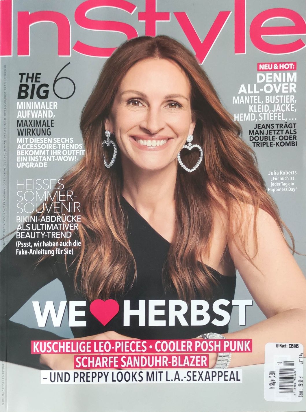 In Style DE Julia Roberts 10/23 uroda, moda jesień, gwiazdy plotki życ