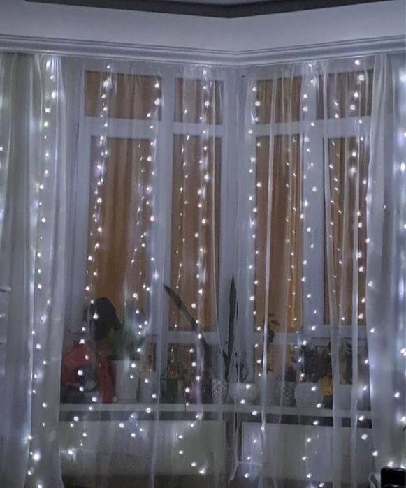 Акція! Гірлянда шторка 3*3м, 3*2м, біла жовта ОПТ