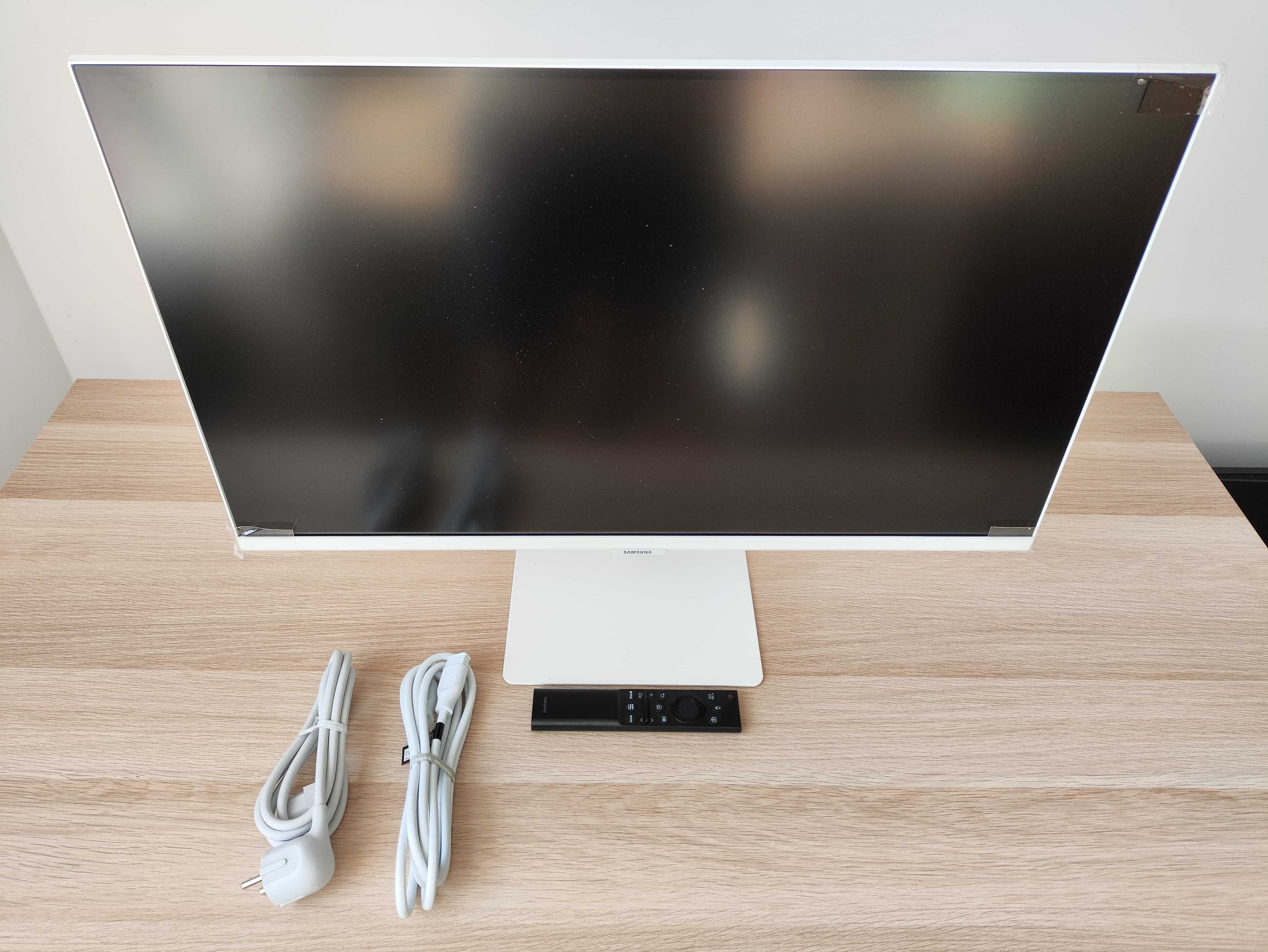 Biały Monitor Samsung 27 LS27AM501NUXEN WiFi Smart -stan idealny!