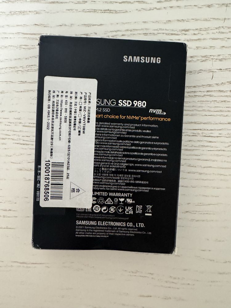 Надійний накопичувач Samsung SSD 980 1TB – Ідеальний стан / M.2 NVMe