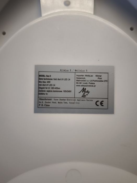 Lampa do paznokci UV LED AlleLux 5 48W srebrna