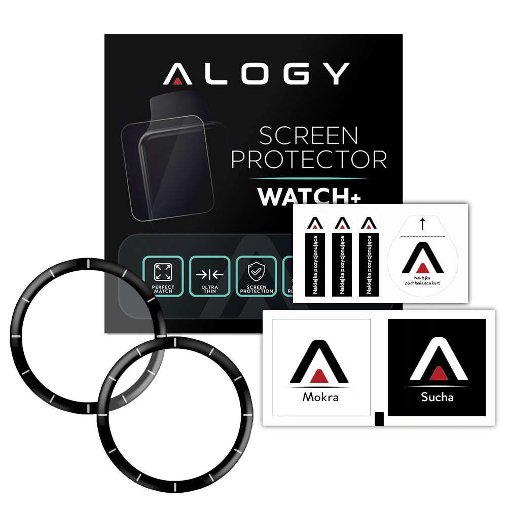 2X Elastyczne Szkło 3D Alogy Do Xiaomi Amazfit Gtr 3 Pro Black