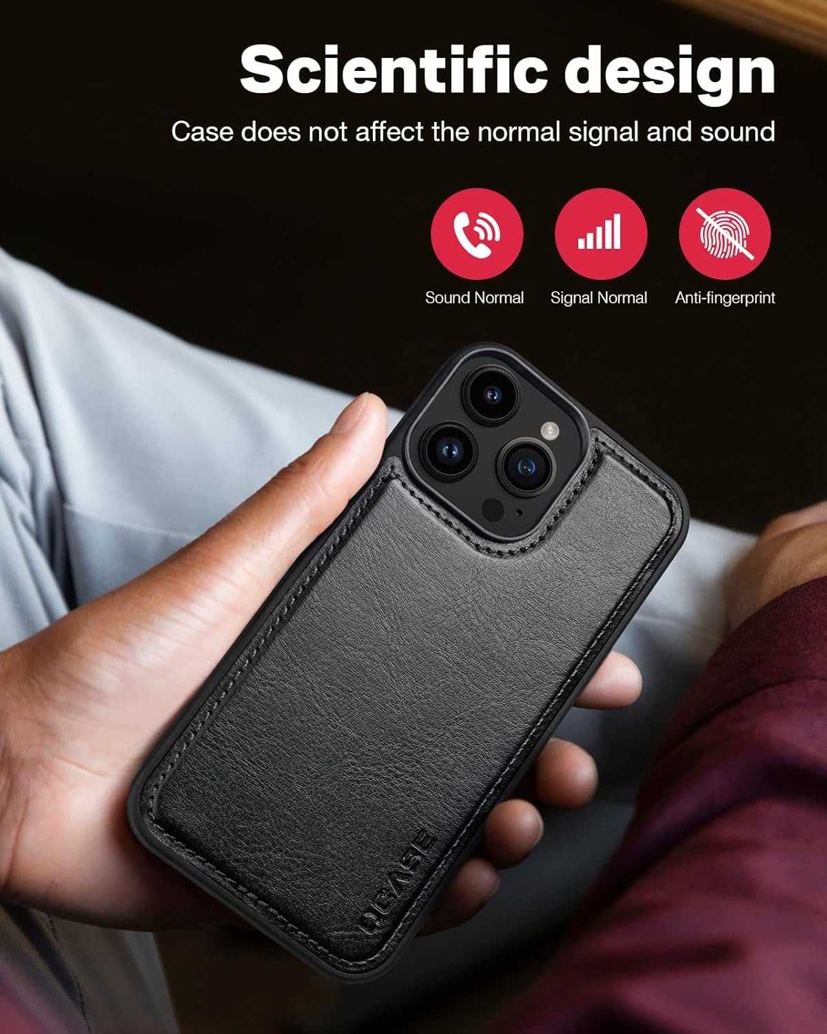 OCASE iPhone 14 Pro etui z klapką magnetyczne skórzane + szkło Portfel