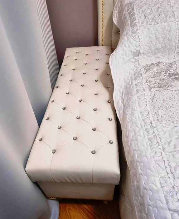 ŁÓŻKO 160*200 Premium Glamour +  Ławka