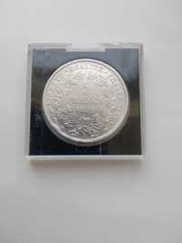 Срібні 5 франків 1851 р. Франція