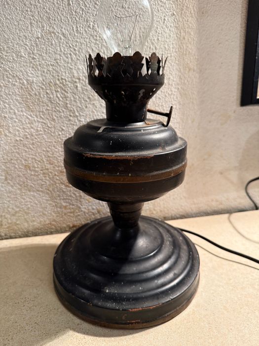 Stara Lampa Stołowa Metalowa Sprawna