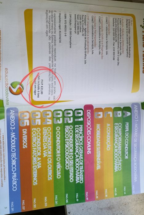 Livo de escola de condução código 13€