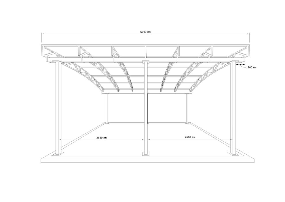 Універсальний Навіс для авто 6х6 Напіварковий Shelter Ultra, На 2 авто