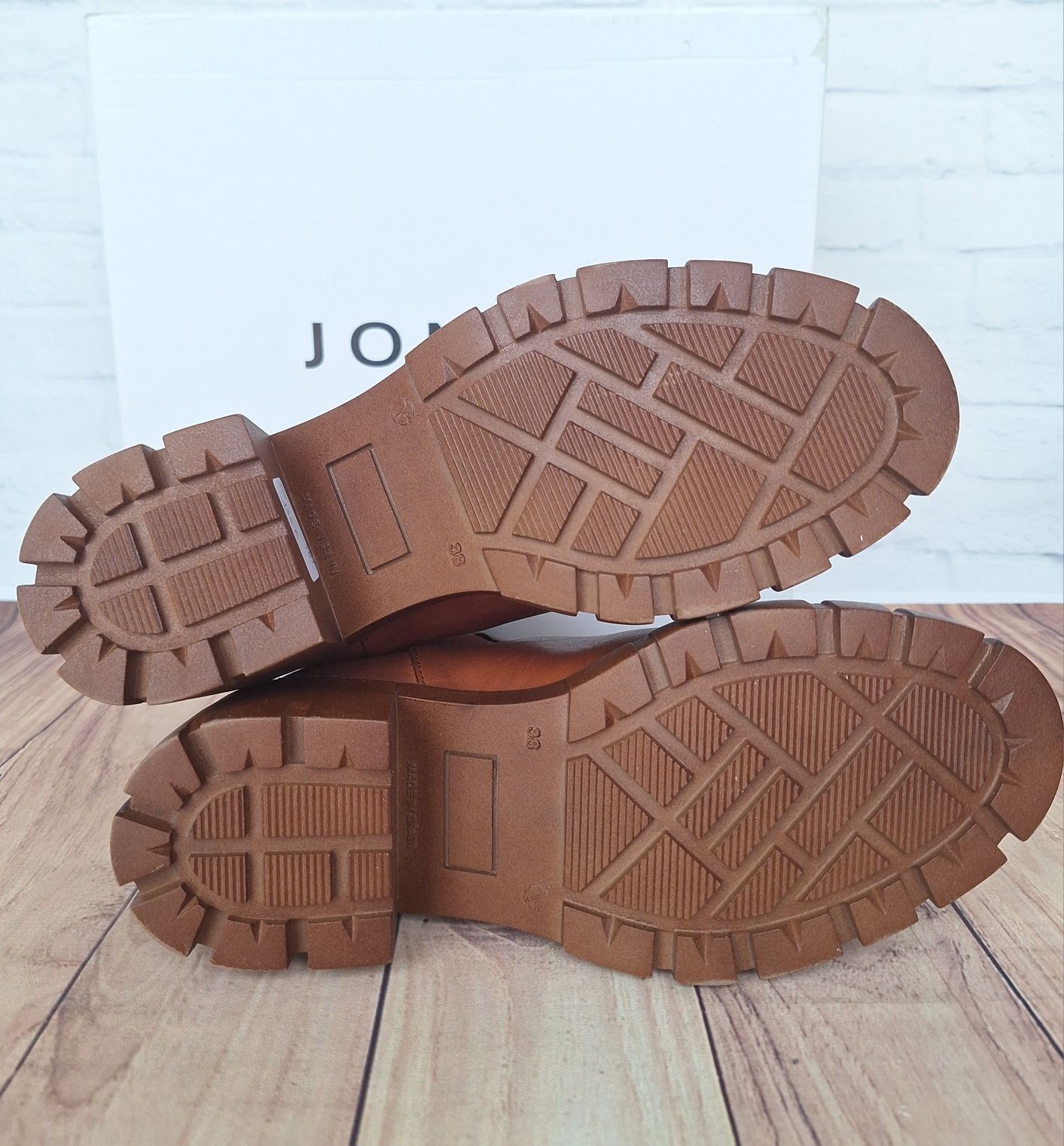 Botki damskie Jonak skóra naturalna na platforma ze skóry 38 24,5cm.