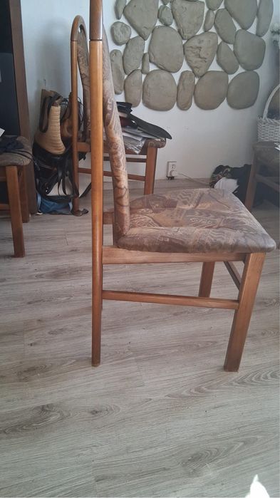 Krzesła 6 szt komplet zestaw krzeseł brazowych do stolu