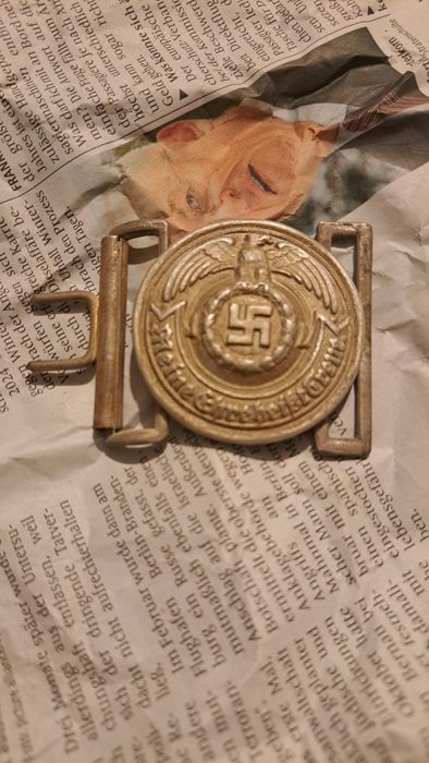 Klamra oficerska gastapo, policyjna lub waffen ss sygnowana