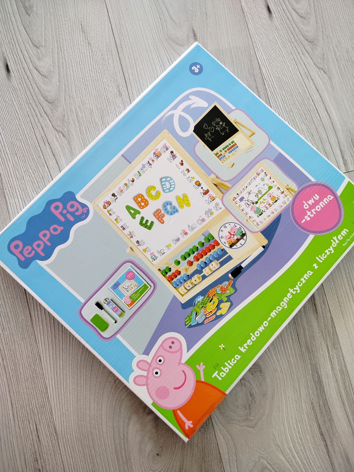 Tablica kredowo-magnetyczna z liczydłem Peppa pig