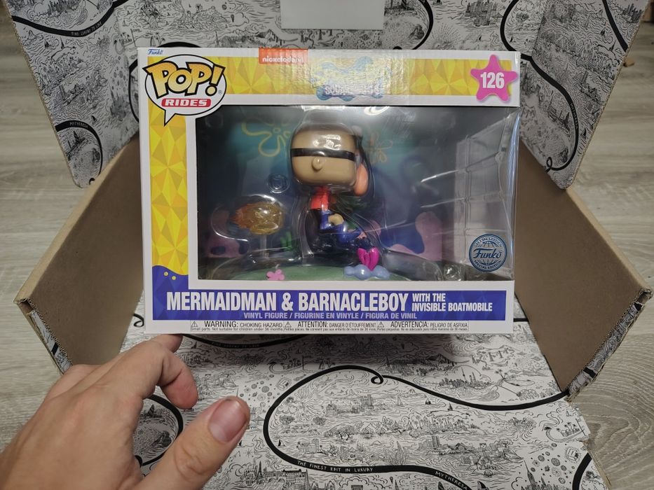 Funko pop SpongeBob squarepants mermaidman & bernacleboy with the invi