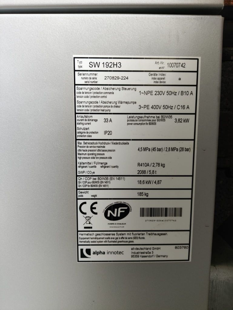 Gruntowa pompa ciepła ALPHA Innotec SW 192H3