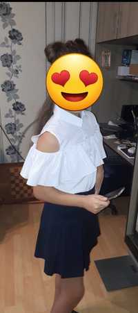 Лёгкая школьная блузка на рост 146-152