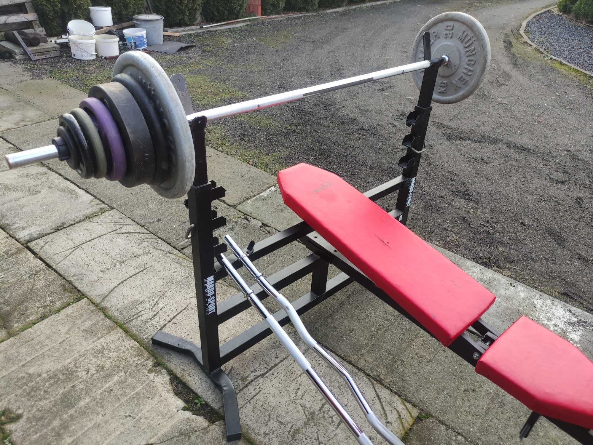 Ławka ławeczka regulowana MARBO obciążenie żeliwo 145kg GRYFY Hantle