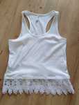 Biała koszulka cropp crop top koronka xs