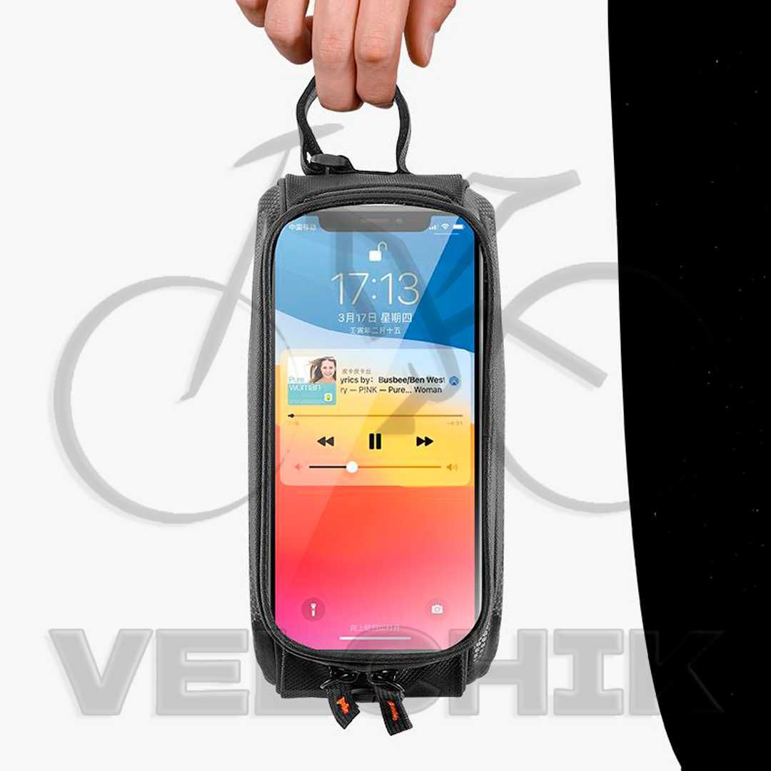 Велосипедна сумка на раму WestBiking 1.5L, 7", водостійка велосумка