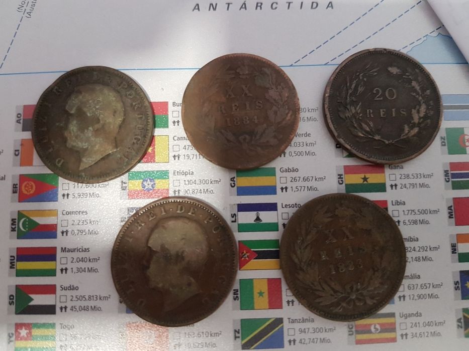 Moedas XX Reis de 1884