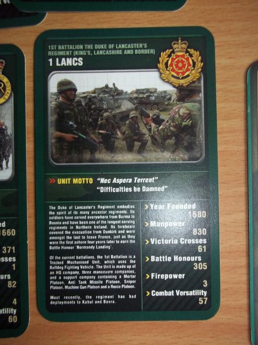 Karty - Jednostki bojowe armii brytyjskiej.