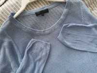 Niebieski błękitny sweter s 36/ m 38 ażurowy oversize
