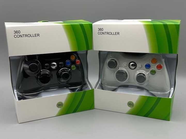 Джойстик XBOX 360 проводной Белый Черный Олх