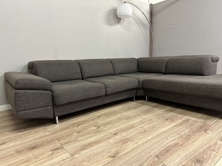 Nowoczesny narożnik w ciemnoszarym kolorze Dostawa