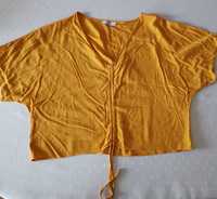 Musztardowa bluzka Bershka rozmiar L