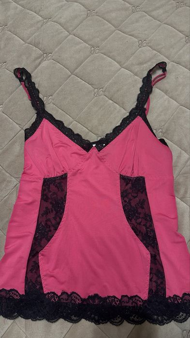 Нічна сорочка рожева з мереживом