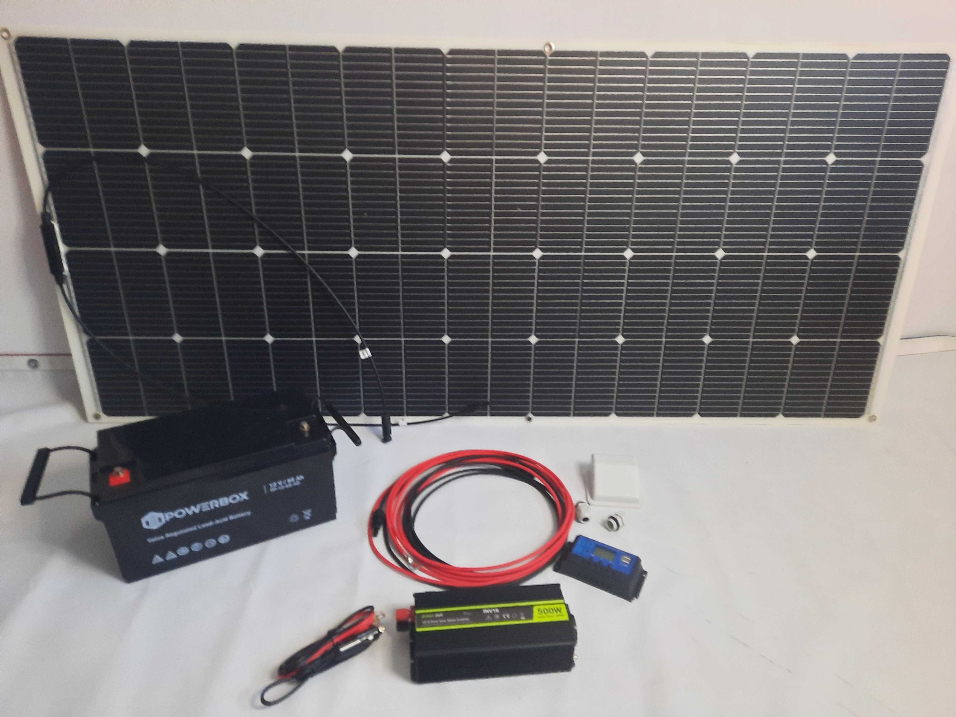 panel VOLT 200W akumulator Deep Cycle 65ah regulator przetwornica