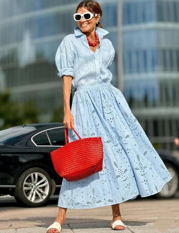 Спідниця ZARA із прорізною вишивкою