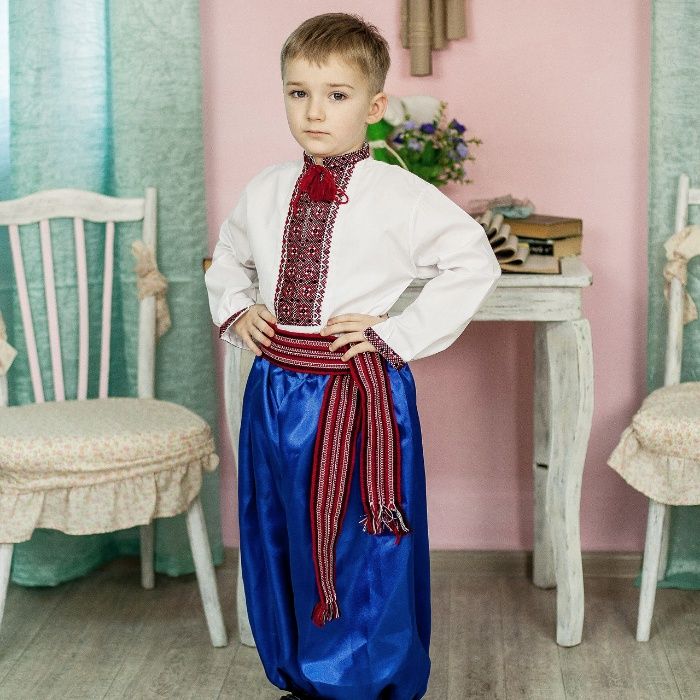 Шаровары, национальный костюм дитячі шаровари, детские, красные, синие
