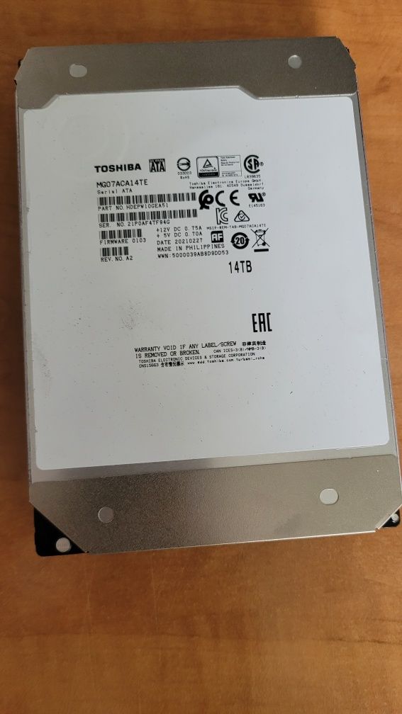 Dysk twardy toshiba 14tb MG07ACA14TE