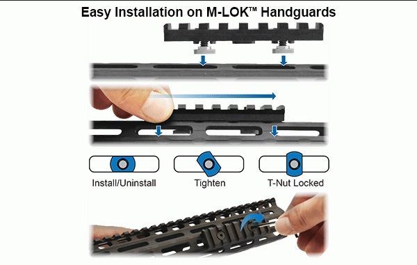 Szyna Picatinny Leapers UTG PRO M-LOK 4 sloty (MTURS09S)