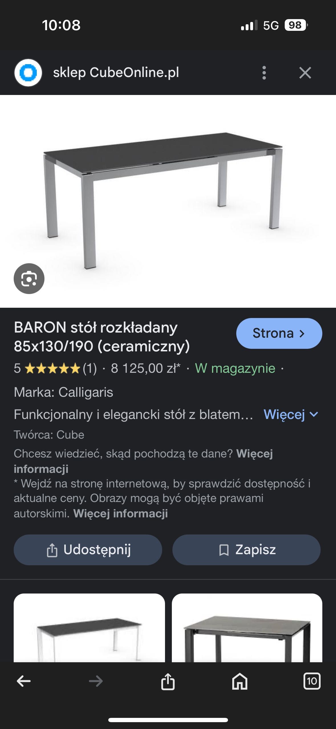Stół Baron szklany